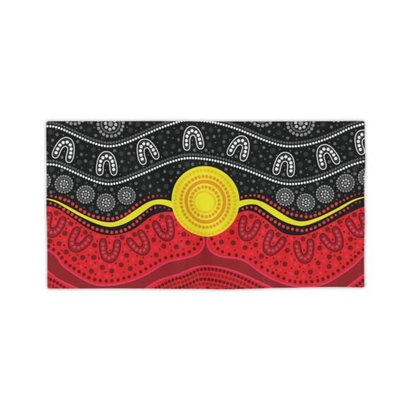 Vibrant Coral Reef Beach Towels –  Flag Sunset - Image 6