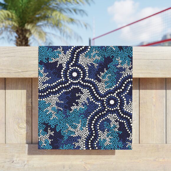 Vibrant Coral Reef Beach Towels – Wetland Dreaming Blue - Image 3