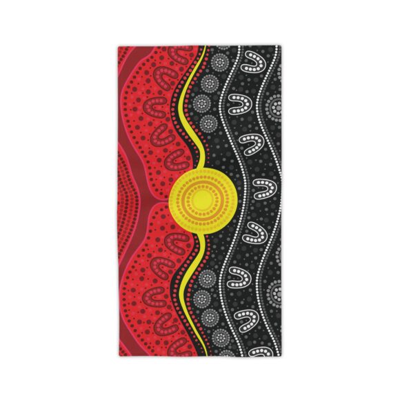 Vibrant Coral Reef Beach Towels –  Flag Sunset - Image 5