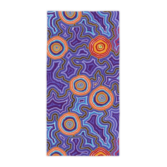 Vibrant Coral Reef Beach Towels – Pathways blues - Image 9