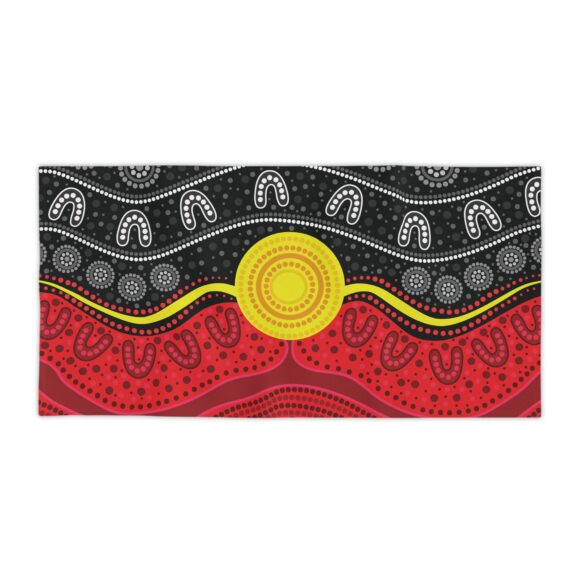 Vibrant Coral Reef Beach Towels –  Flag Sunset - Image 10