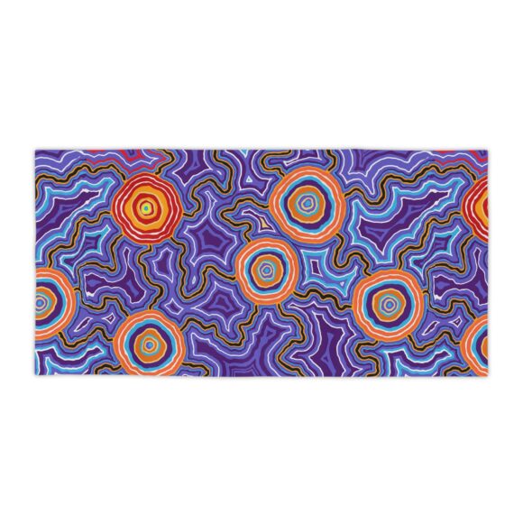 Vibrant Coral Reef Beach Towels – Pathways blues - Image 10