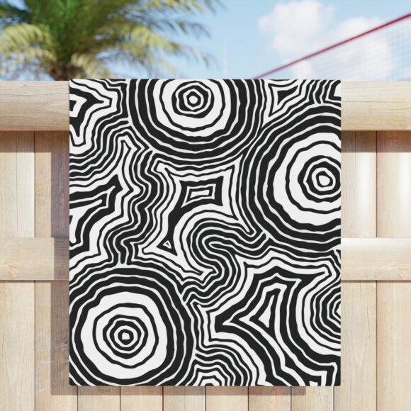 Vibrant Coral Reef Beach Towels – Pathways (b&w) - Image 11