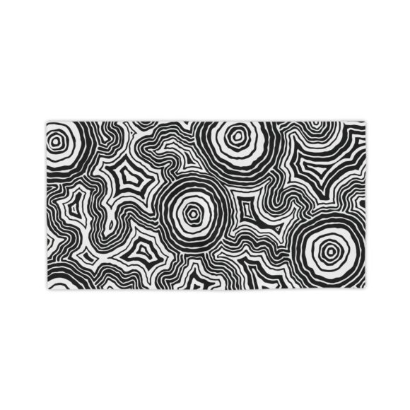 Vibrant Coral Reef Beach Towels – Pathways (b&w) - Image 6