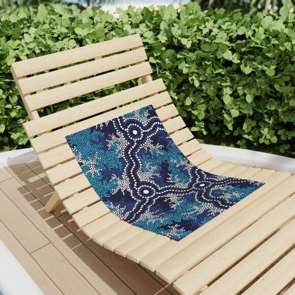 Vibrant Coral Reef Beach Towels – Wetland Dreaming Blue - Image 4