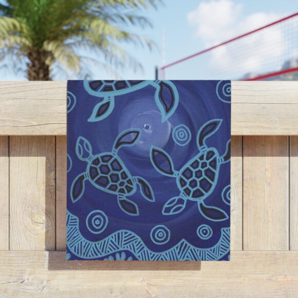 Vibrant Coral Reef Beach Towels – Sea Turtles 3 - Image 3