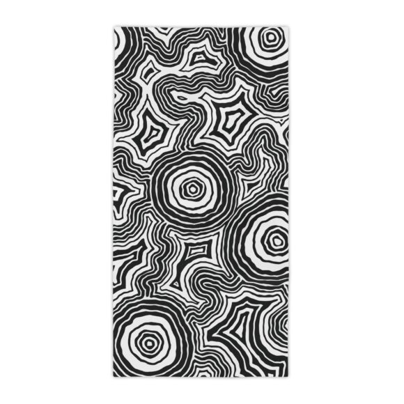 Vibrant Coral Reef Beach Towels – Pathways (b&w) - Image 9