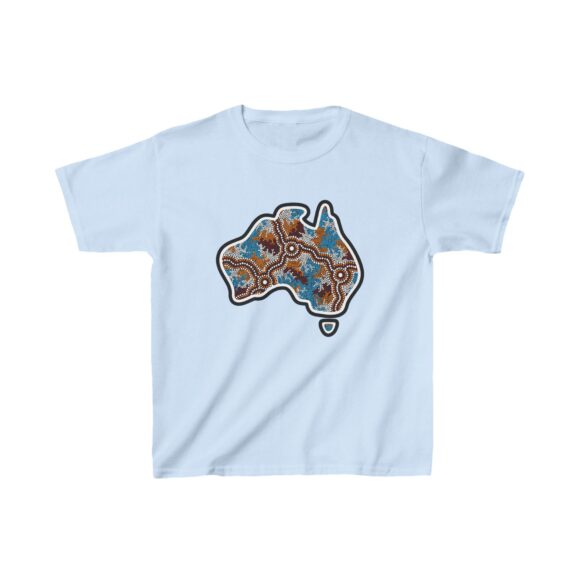 Kids Heavy Cotton Tee - Aboriginal Map Wetlands - Image 7