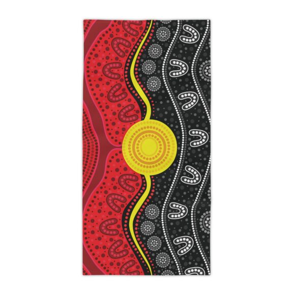 Vibrant Coral Reef Beach Towels –  Flag Sunset - Image 9