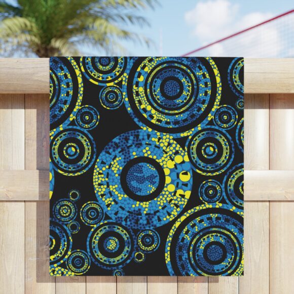 Vibrant Coral Reef Beach Towels – Paisley Circles - Image 11