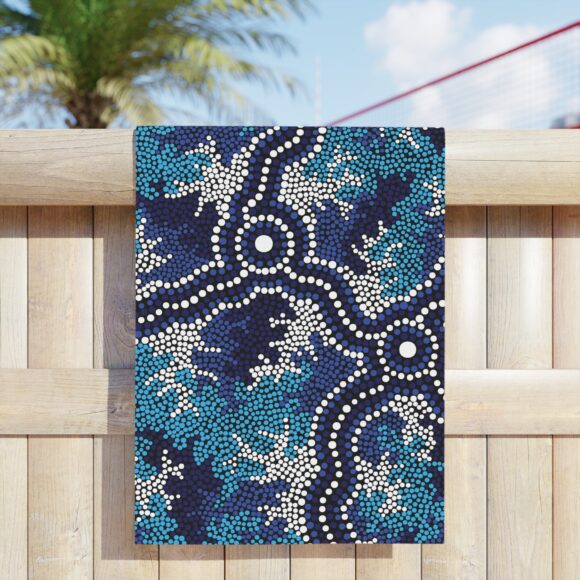 Vibrant Coral Reef Beach Towels – Wetland Dreaming Blue - Image 7