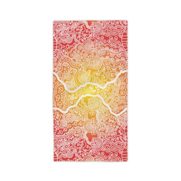 Vibrant Coral Reef Beach Towels – Wandering the Land (sunset) - Image 5