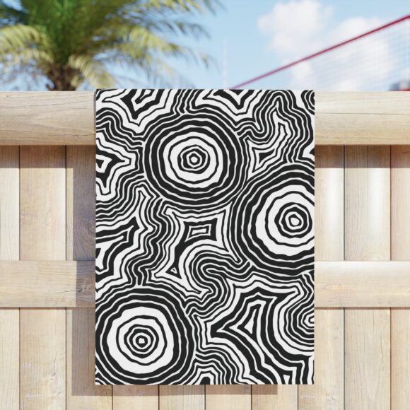 Vibrant Coral Reef Beach Towels – Pathways (b&w) - Image 7