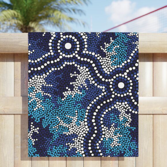 Vibrant Coral Reef Beach Towels – Wetland Dreaming Blue - Image 11