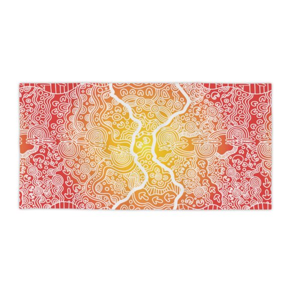 Vibrant Coral Reef Beach Towels – Wandering the Land (sunset) - Image 10