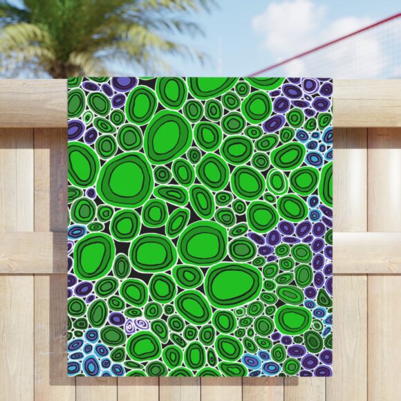 Vibrant Coral Reef Beach Towels – Rocks green - Image 11