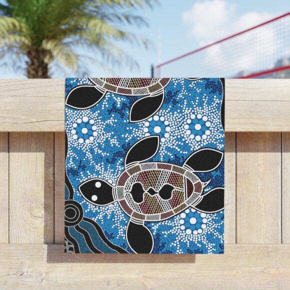 Vibrant Coral Reef Beach Towels – Sea Turtles - Image 3