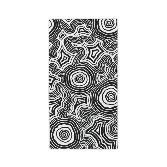 Vibrant Coral Reef Beach Towels – Pathways (b&w) - Image 5