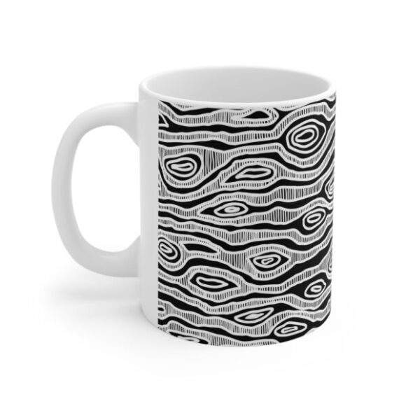 Authentic Aboriginal Art - Ceramic Coffee Cup - Tree Pattern - Image 2