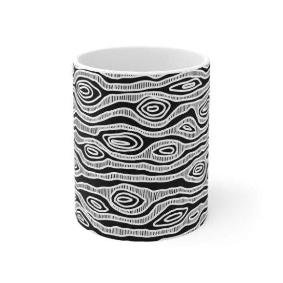 Authentic Aboriginal Art - Ceramic Coffee Cup - Tree Pattern